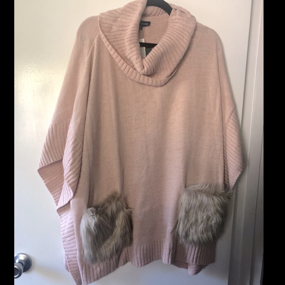 Black Rivet Pink Poncho